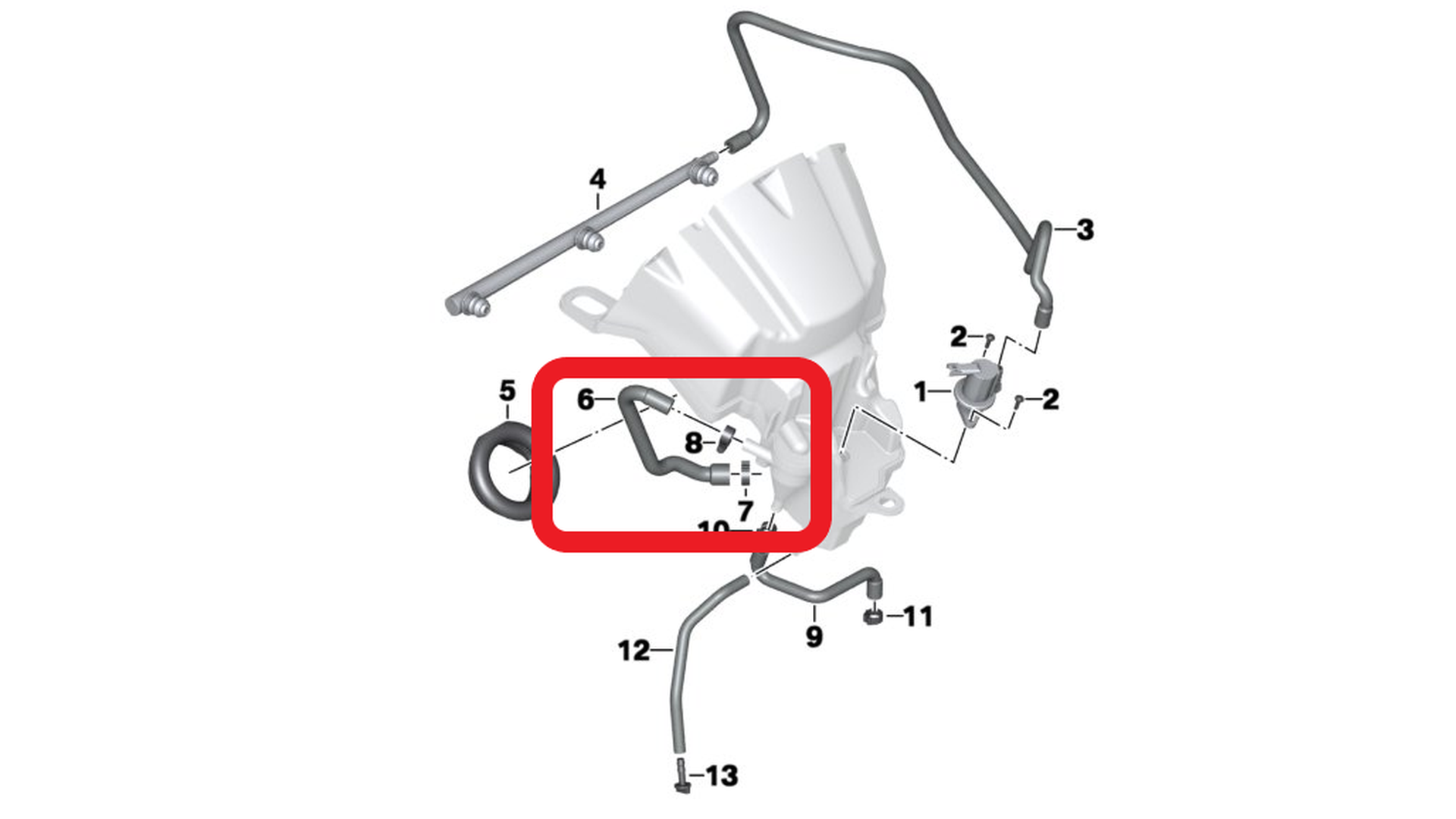 Шланг айрбокса для прокачки K1600 GT/GTL/Bagger K48/61 11117724067